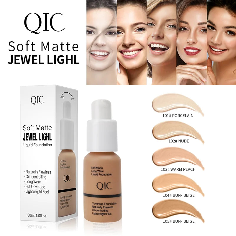 Tidesmit liquid foundation concealer in matte finish showing texture close-up for flawless oil-control face makeup