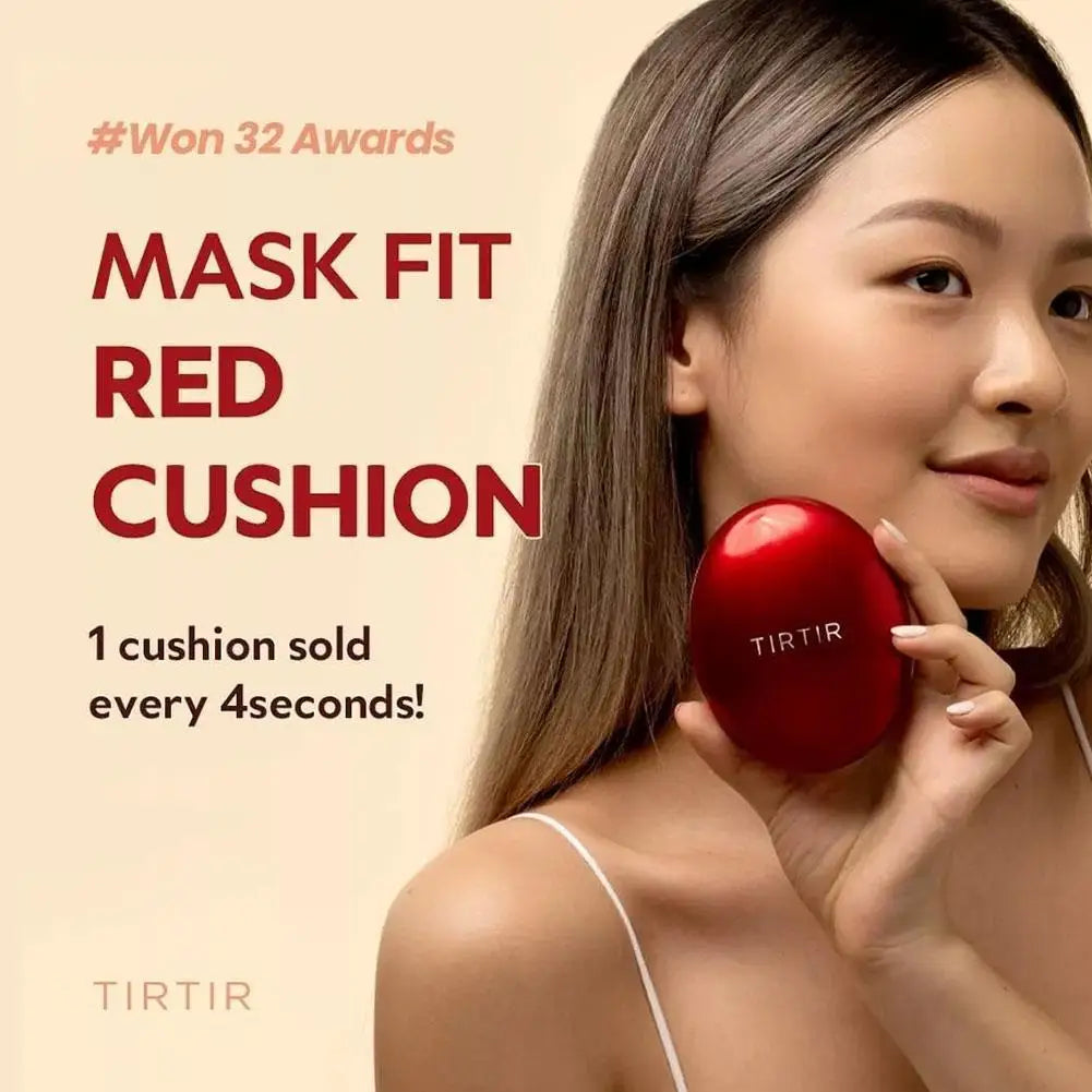 Tidesmit TIRTIR waterproof BB cushion foundation for long lasting radiant face makeup texture close-up