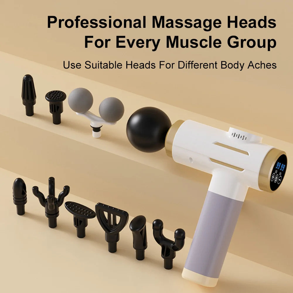 Electric Muscle Massage Gun - 99-Speed Deep Tissue Recovery - White Fascia Gun Tidesmit