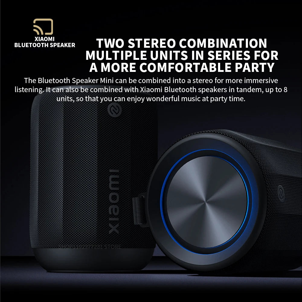 Original Xiaomi Bluetooth Speaker Mini is compact and portable, with an RGB ambient light ring offering customizable colors CN.