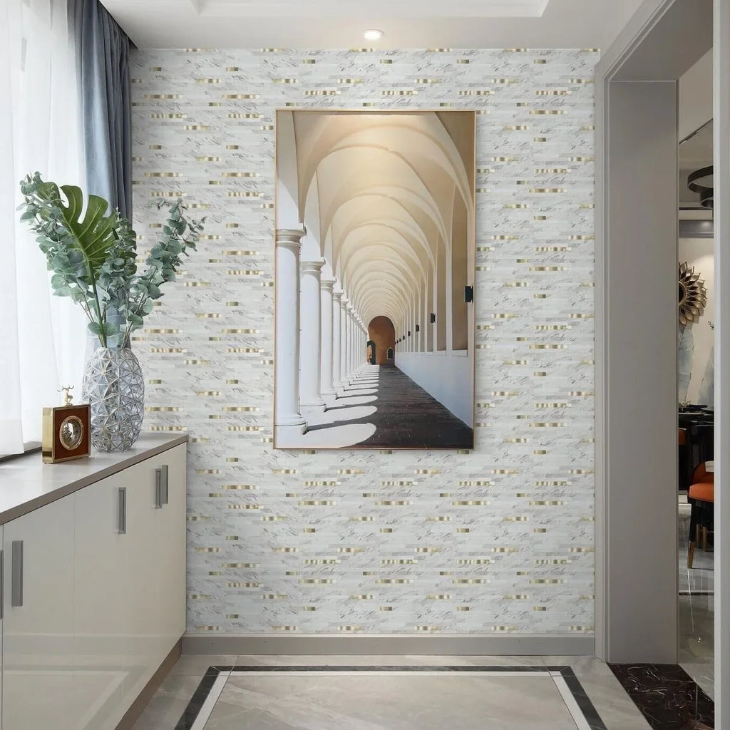 4pcs/lot Mosaic Wall Tile Peel And Stick Self Adhesive Waterproof Aluminum composite rectangle Kitchen Bath Tile Backsplash 917
