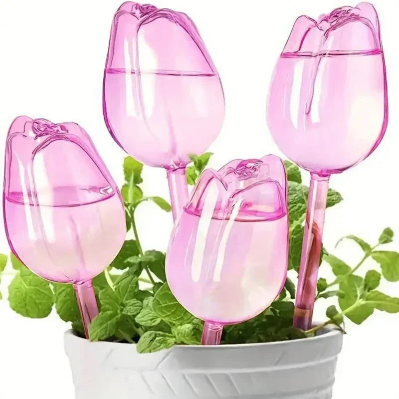 Automatic Plant Watering Tulip Dripper Set 1 3 6 12 Pcs Lightweight Houseplant Drip Irrigation Device for Indoor Outdoor Flower Pot Garden