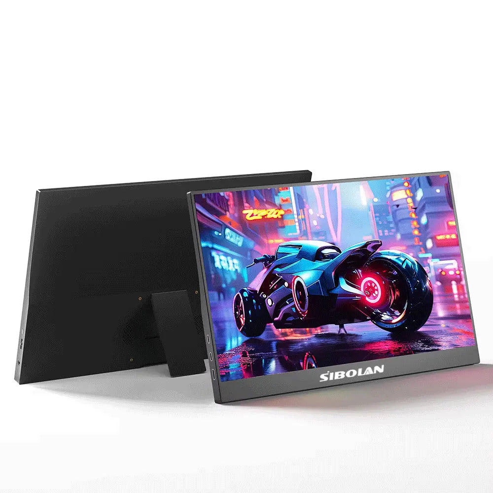 Sibolan 15.6 inch Portable Monitor IPS 1080P 72% sRGB HDMI Type-C Plug Built-in Stand Laptop Display Extender For Windows Mac