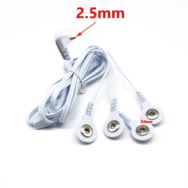 TENS Unit Lead Wire 2-Way or 4-Way Electrode Cable for Electric Massager Body Shaping Massage Equipment Tidesmit