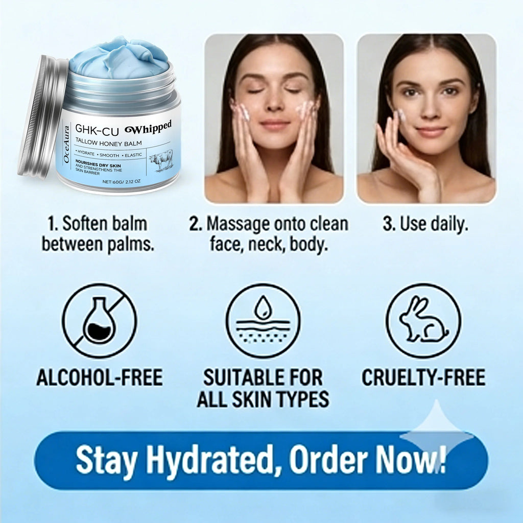 Tidesmit Copper Peptides PDRN GHK-Cu beef tallow blue balm texture for mature dry sensitive skin face moisturizer