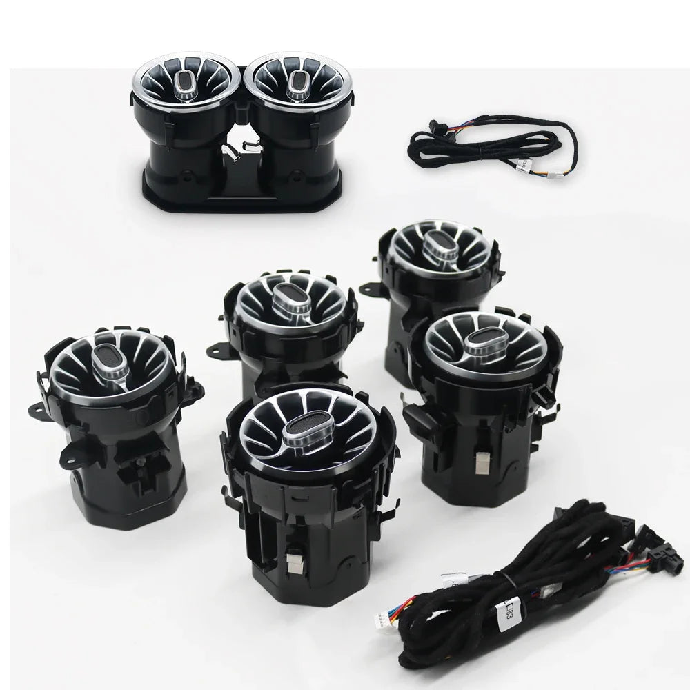 Mercedes Benz 64 Color RGB LED Ambient Air Vent Interior Upgrade Kit Front Rear Vent CN Tidesmit
