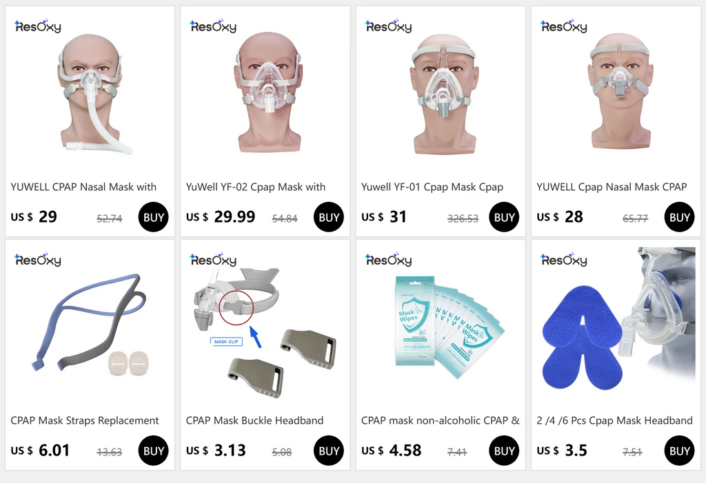 YUWELL Nasal CPAP Mask with Headgear Tube Silicon Gel Cushion for APAP CPAP Machine Sleep Apnea Anti Snoring CPAP Nasal Mask