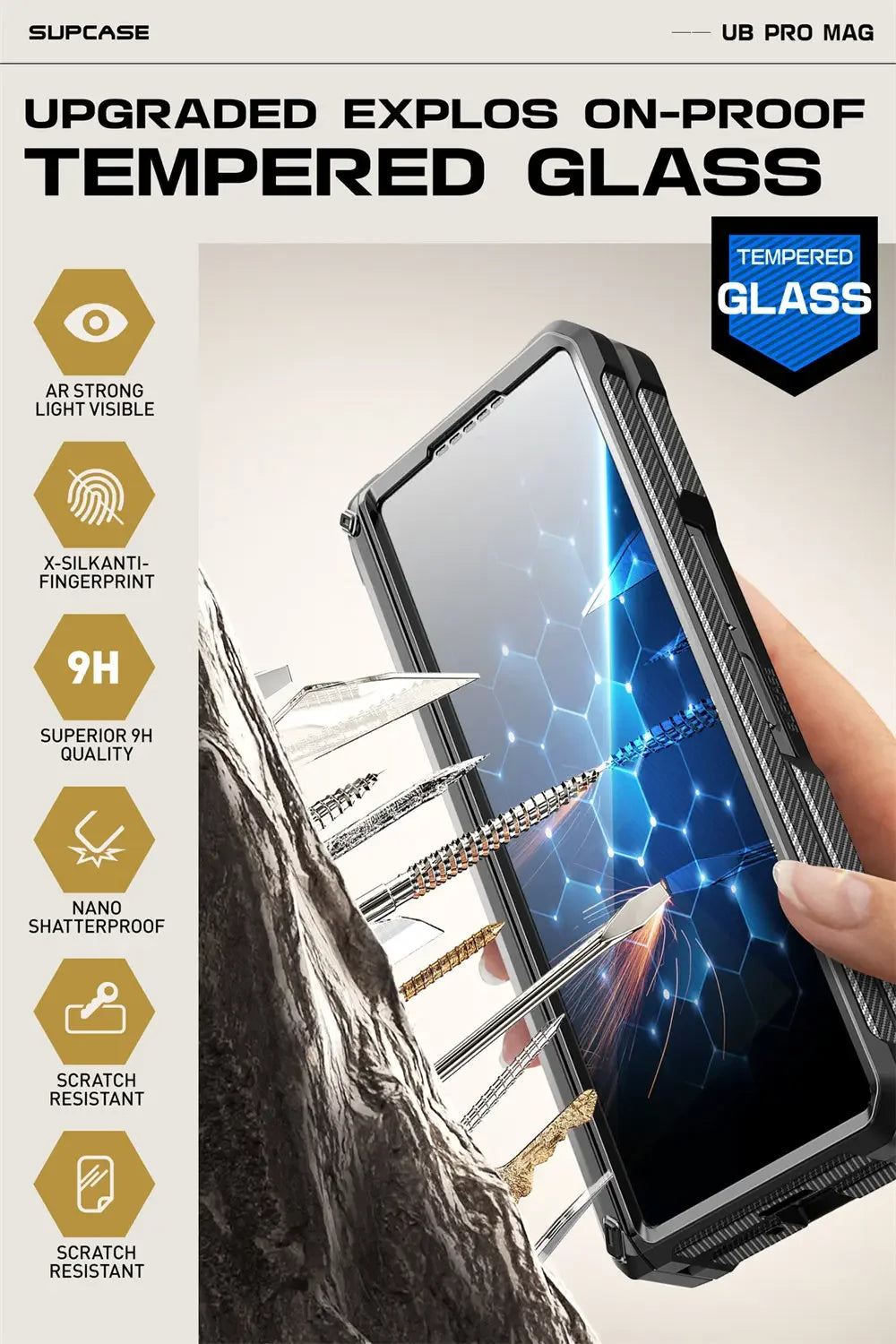Samsung Galaxy Z Fold 6 Rugged Case with Screen Protector Tidesmit