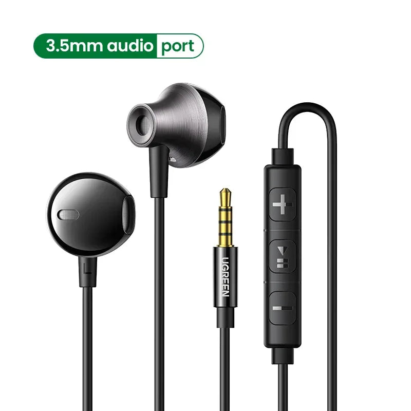 USB-C Wired Earbuds with HiFi Microphone – Tidesmit Stereo Audio 3.5mm port Tidesmit