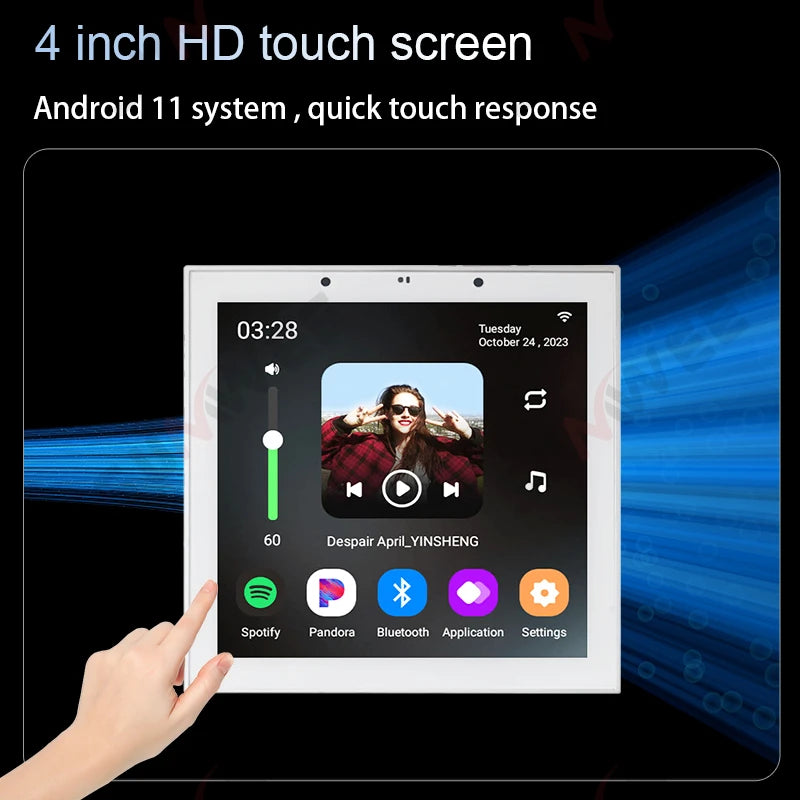 Home Smart Audio Android 11 WIFI System TUYA Control Panel Bluetooths Wall Amplifier Ceiling Speakers ALEXA Voice Music Player