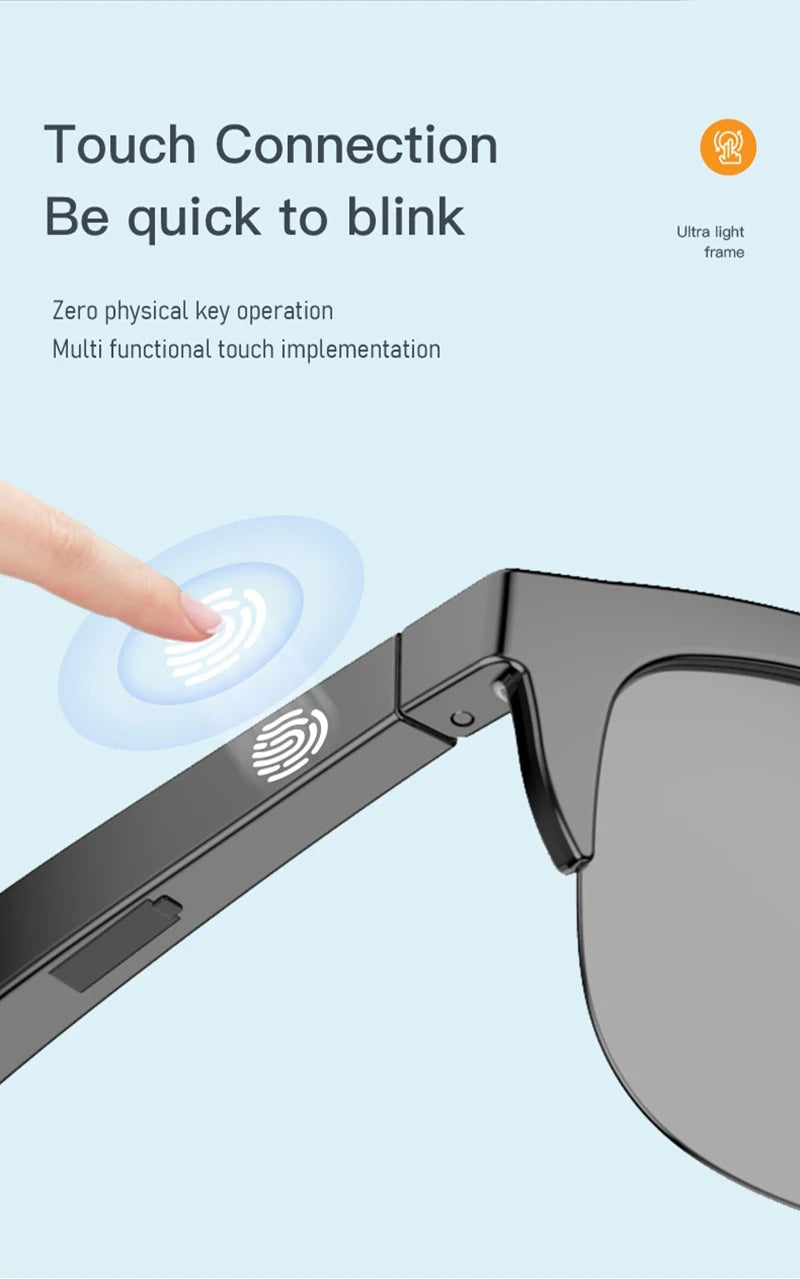 Bluetooth Smart Glasses with Spatial Audio - Black Matte Finish Tidesmit