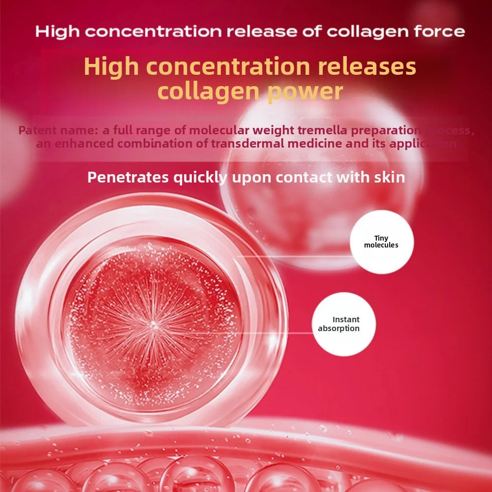 Double Serum Filler with collagen for firming, anti-wrinkle skin rejuvenation in a round red jar for deep hydration.