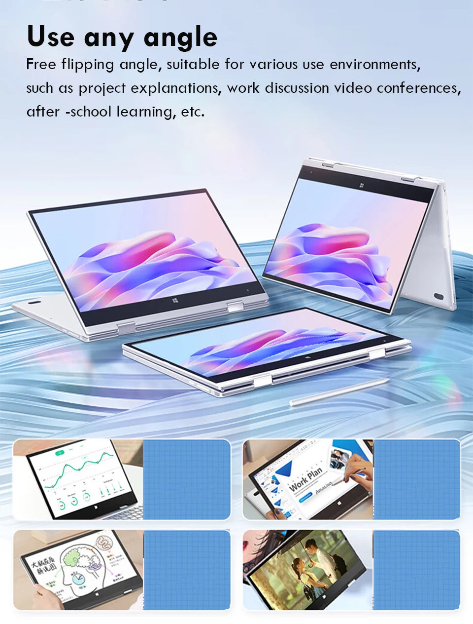 11.6 inch  2 in 1 Touch Screen Notebook Intel Core i7-8500Y Windows 11 Pro Tablet PC Computers 8GB RAM 512GB SSD Study Laptop