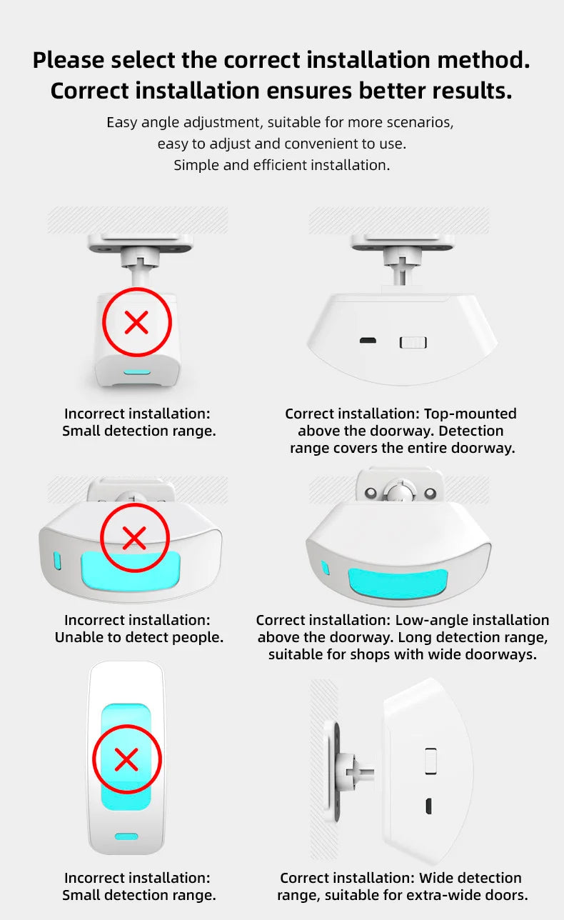 KERUI Split Welcome Chime Bell Intelligent Wireless Doorbell PIR Sensor Alarm Multiple Ringtones 433mhz Alarm Detector for Home