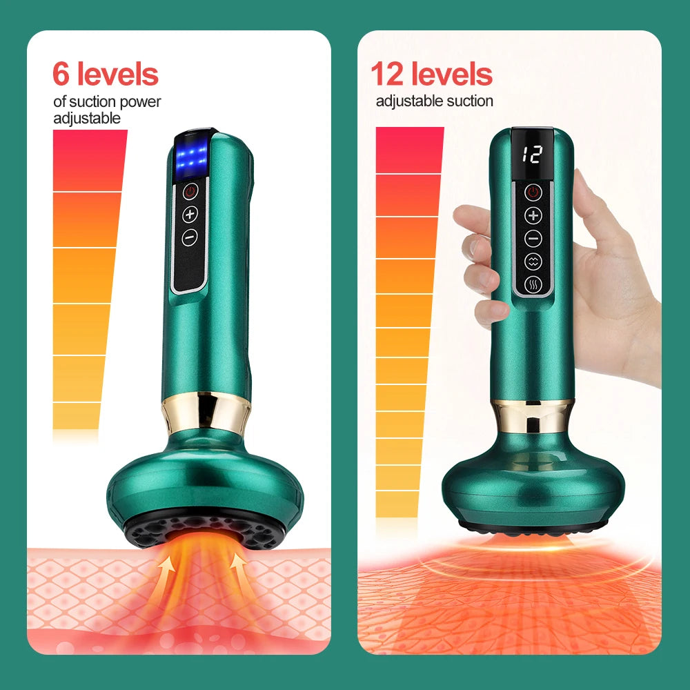 Electric Cupping Massager with Infrared Heat - 12 Gear Muscle Relief Body Shaping Massage Equipment Tidesmit