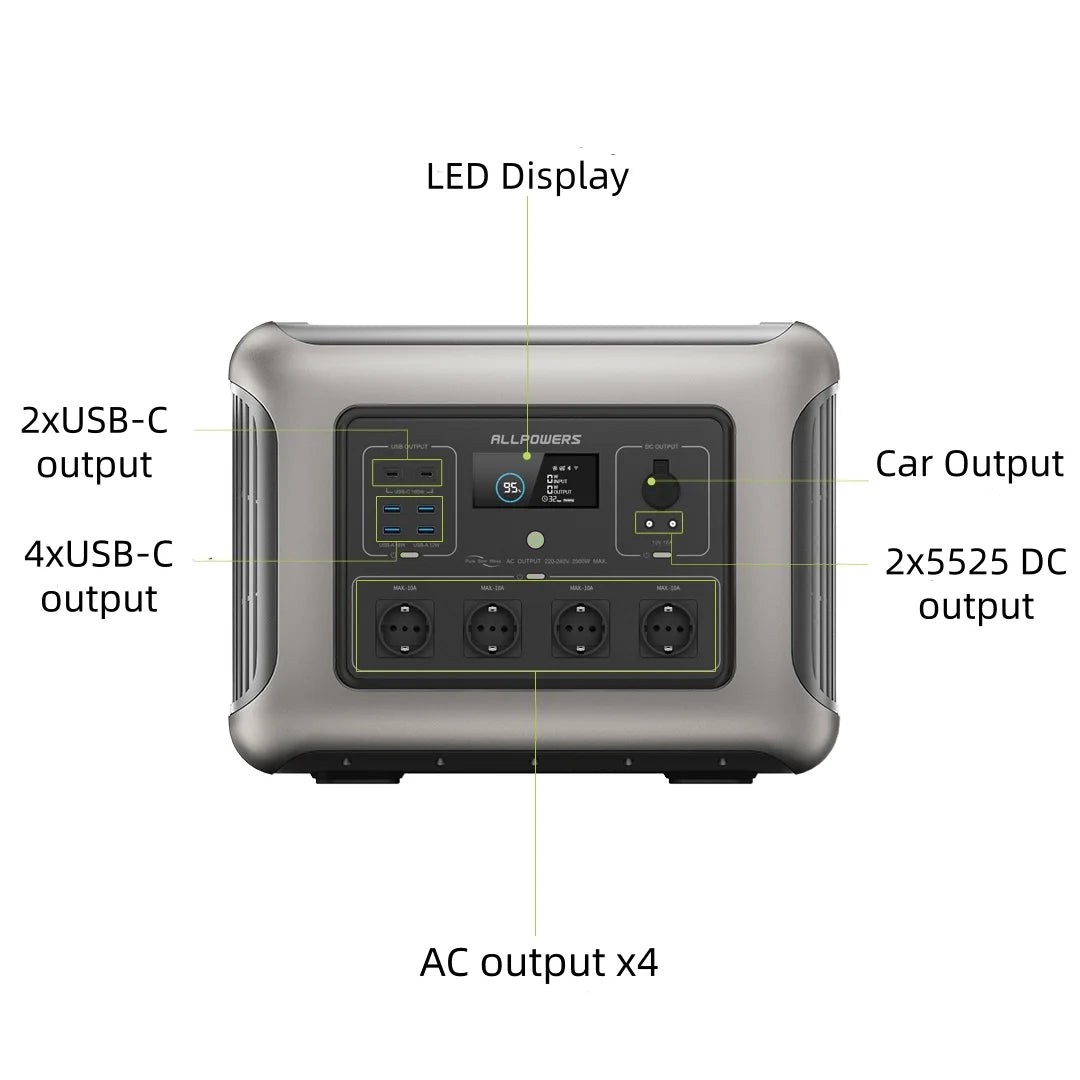 Portable Solar Power Station 2500W with 800W Foldable Solar Panel Tidesmit