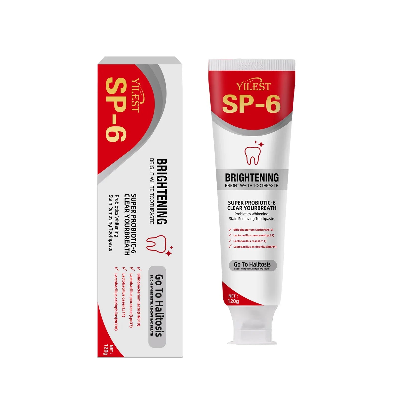 Tidesmit Sp-6/7/10 Probiotic Toothpaste for whitening teeth and removing stubborn coffee and tobacco stains.