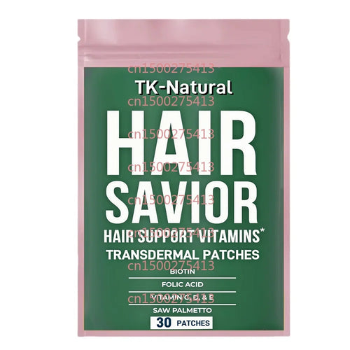 30-count TK-Natural biotin and saw palmetto transdermal patches pouch, green label
