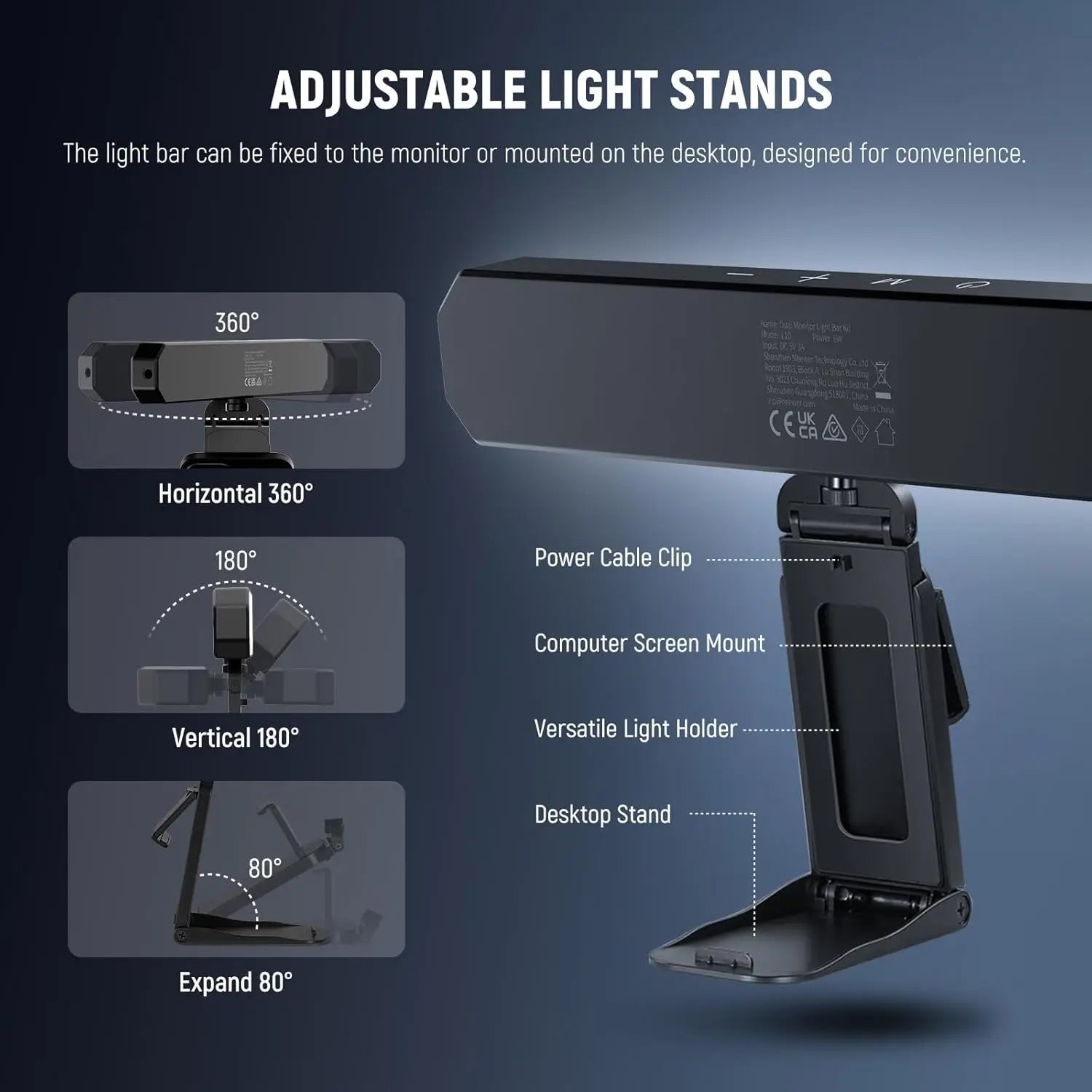 Tidesmit Monitor Light Bar with Remote - Adjustable LED Desk Lamp L10 Tidesmit