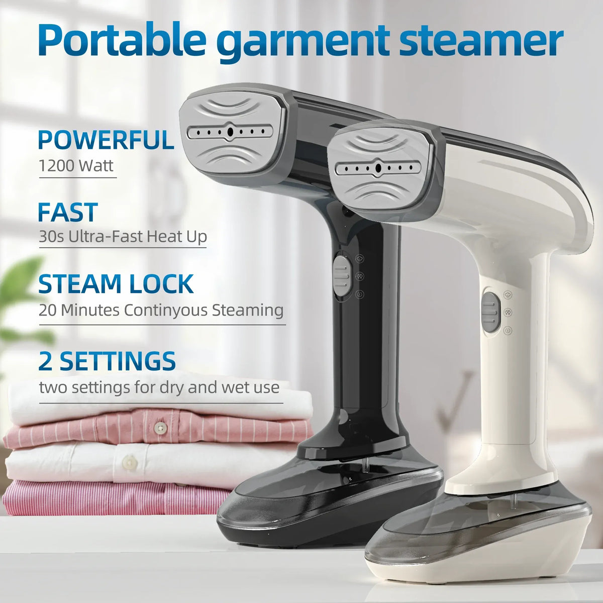 Tidesmit Handheld Garment Steamer 1200W 300ml US Plug