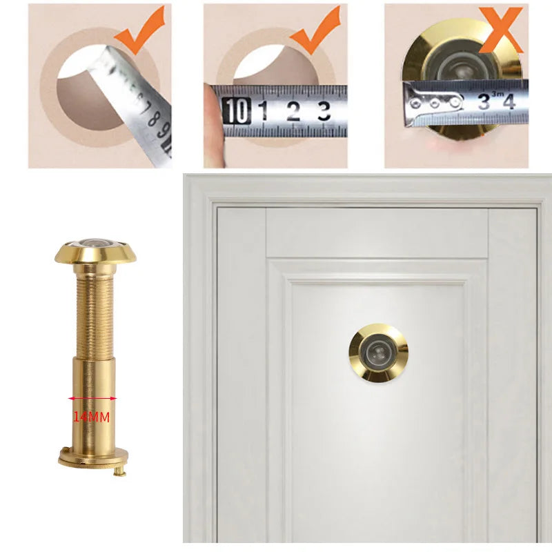 Brass Door Peephole Viewers for Home Security 14-26mm Diameter 35-80mm Thickness Gate Hardware