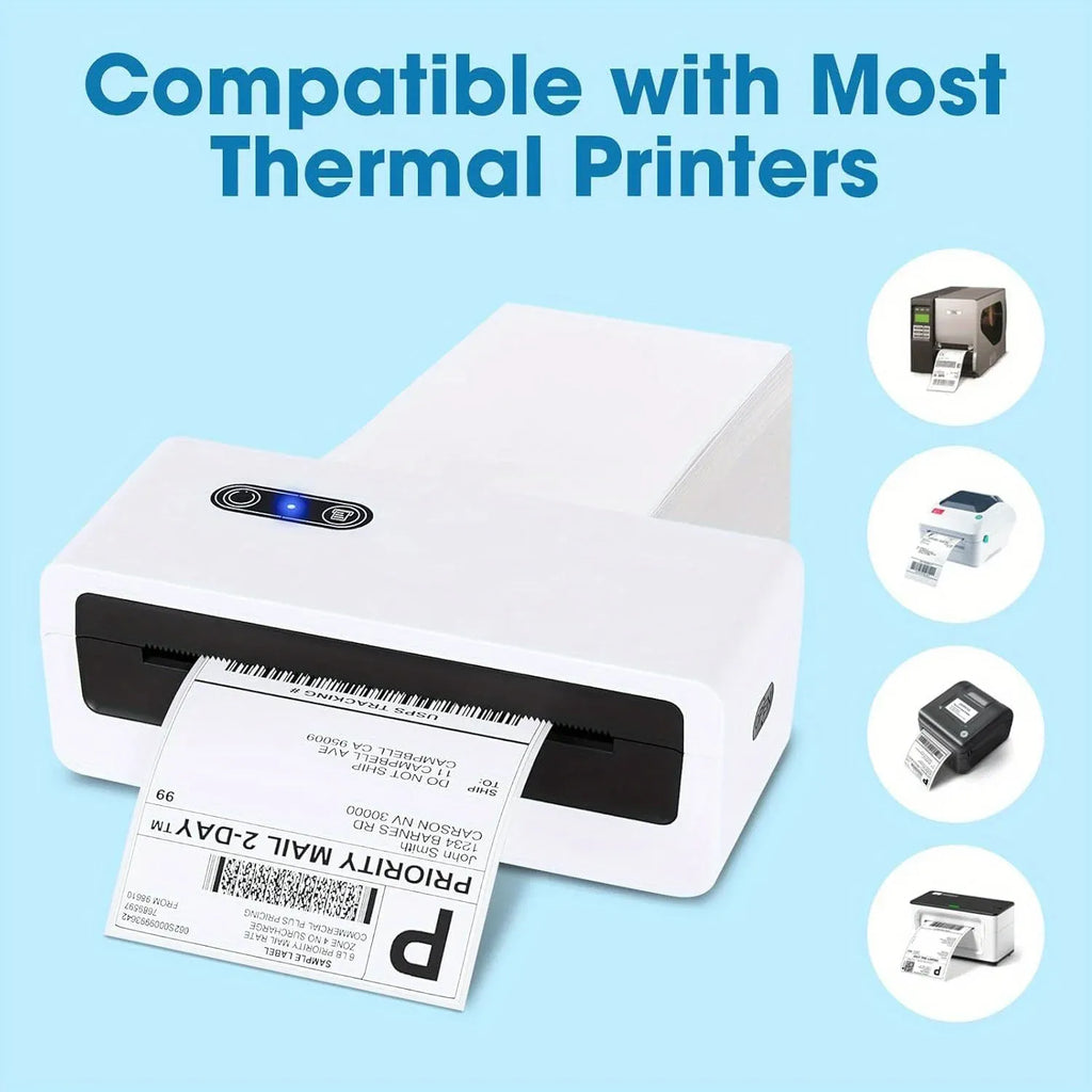 4x6 thermal labels compatible with most desktop thermal printers, white label sheet