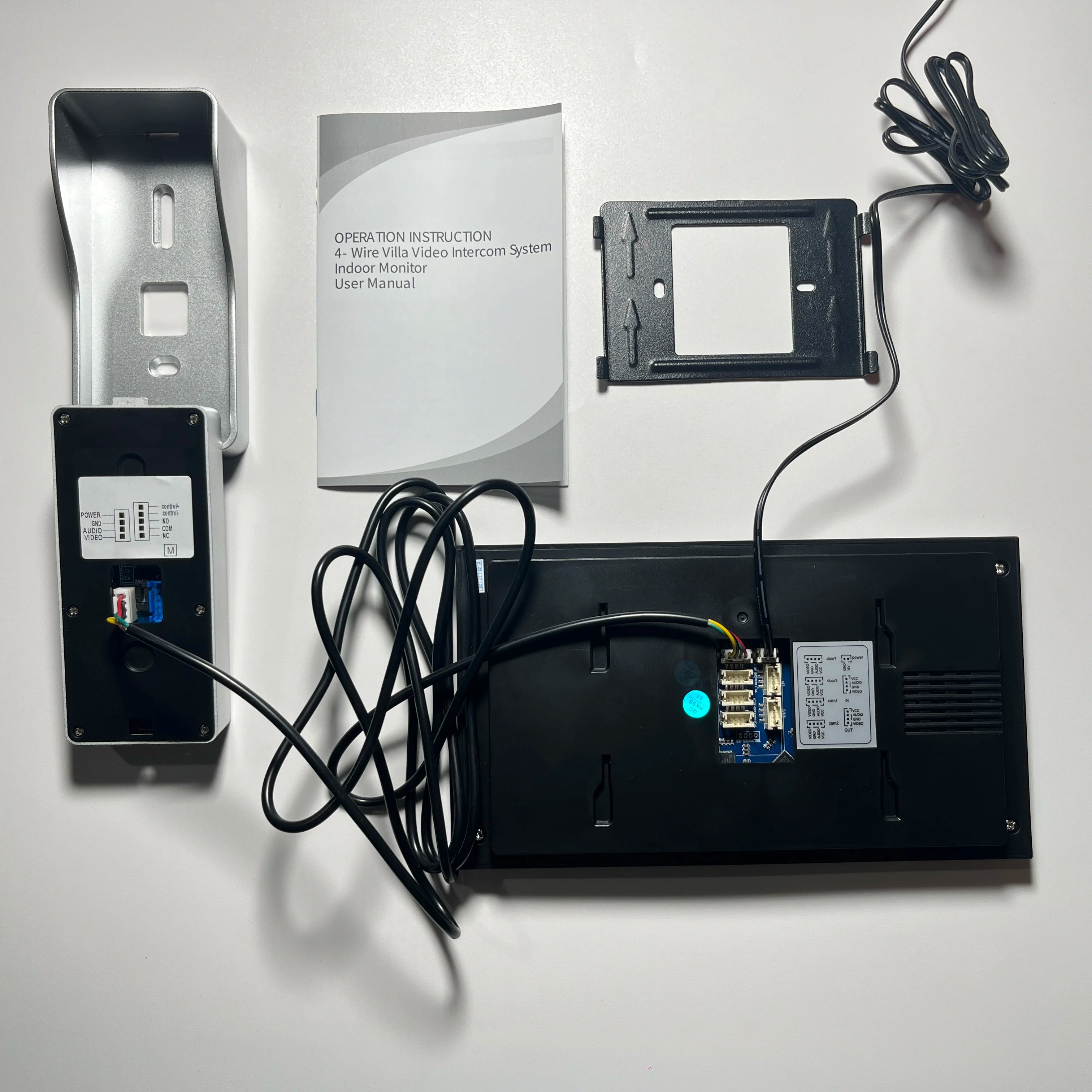 4 Wire 7 Inches Wired Video Doorbell Door Phone Support Unlock, Monitoring, Dual-Way Intercom for Villa Home Office Apartment