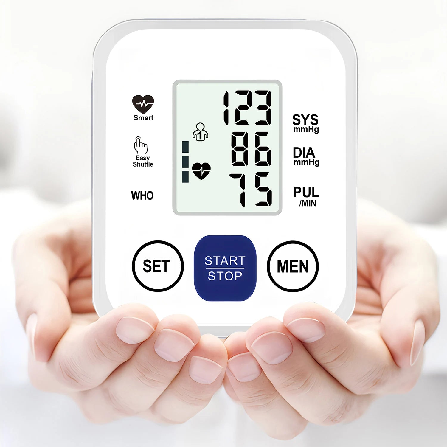 Medical Blood Pressure Tensiometer LED Display Digital BP Heart Rate Meter Arm cuff Blood Pressure Monitor BP Pulse Rate Meter