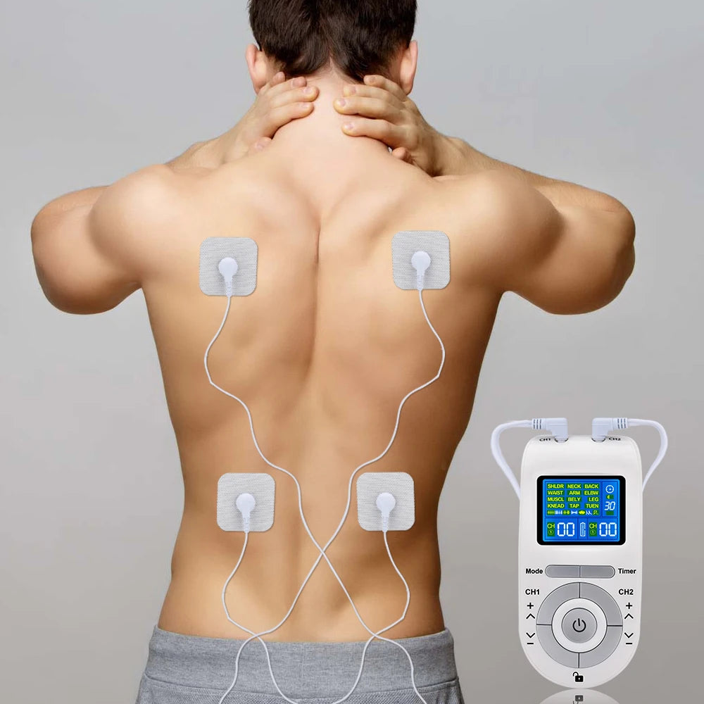 Electric TENS Muscle Stimulator - 4-Mode Portable Massager White Back Massage Instrument Tidesmit