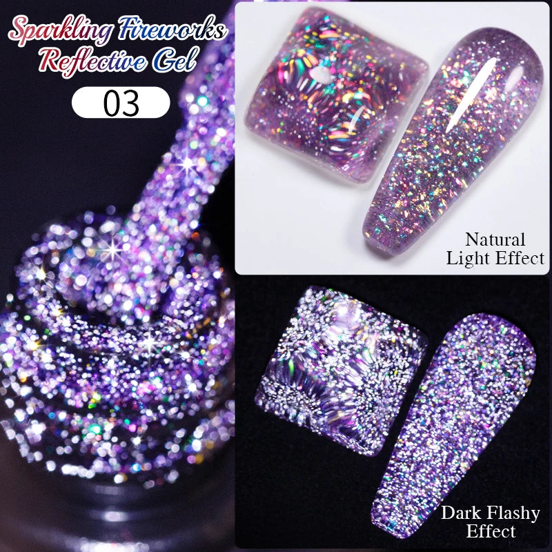 Cat Eye Magnetic Gel Polish 7.5ml - Professional Long-Lasting Nail Art Permanent Makeup Machines FireworksReflective3