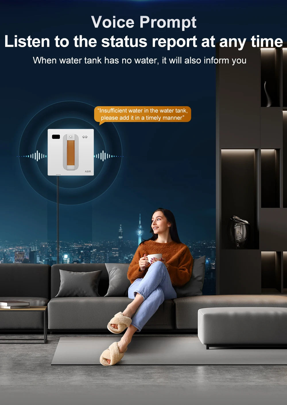 Tidesmit ABIR WD8 Robot Window Vacuum with dual water spray, laser sensor, and app control for smart glass cleaning
