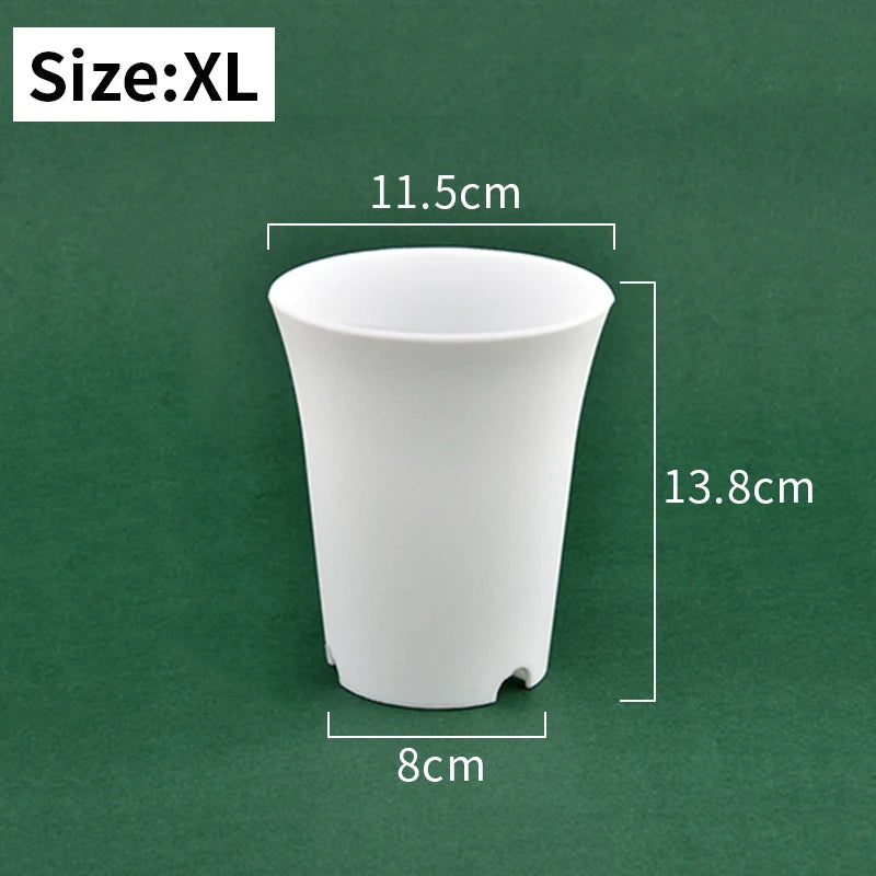 2/5Pcs White Plastic Flowerpots Simple Nursery Seedling Pot Flowers Seed Breeding Planters Container Box Garden Supplies Tool