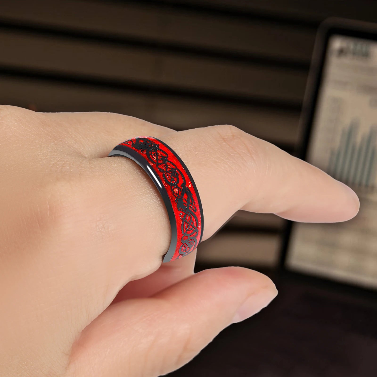 Smart Health Ring Carbon Fiber Skull - Biometric Fitness Tracker Tidesmit