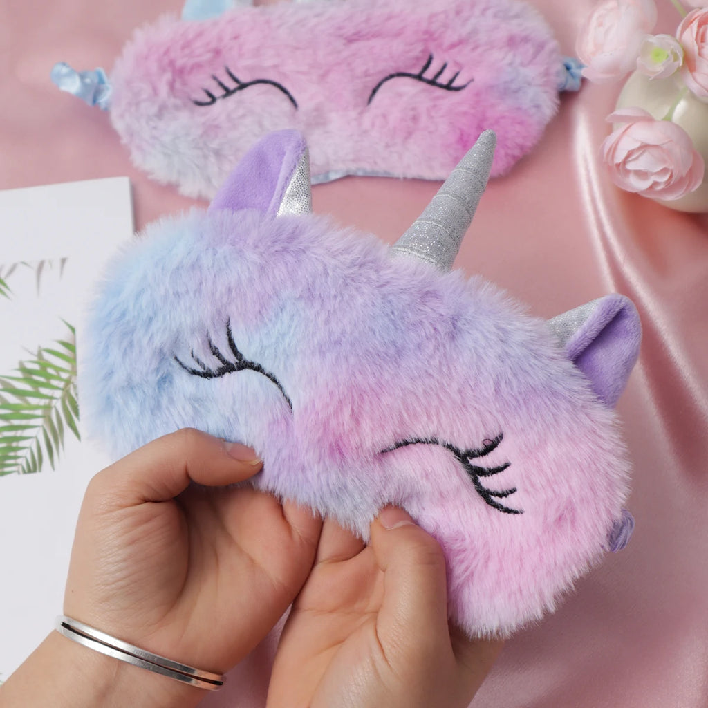 1pc/3pcs/5pcs-Cartoon Unicorn Party Anime Sleeping Mask Kids Gift Cute Blindfolds Travel Sleep Eye Band Shade Rest Eyepatch