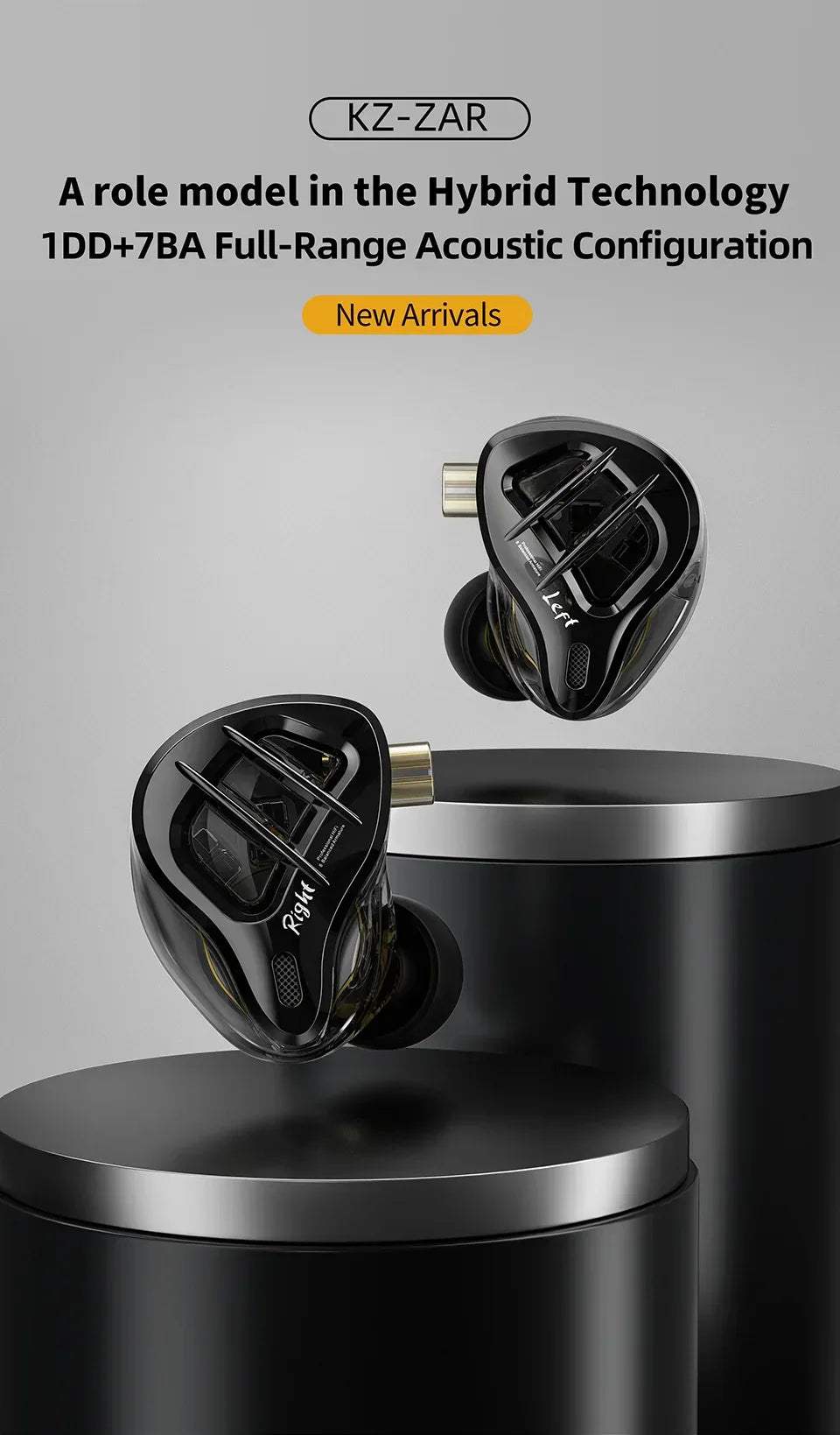 KZ ZAR 8-Driver Hybrid In-Ear Monitor Earphones by Tidesmit Tidesmit