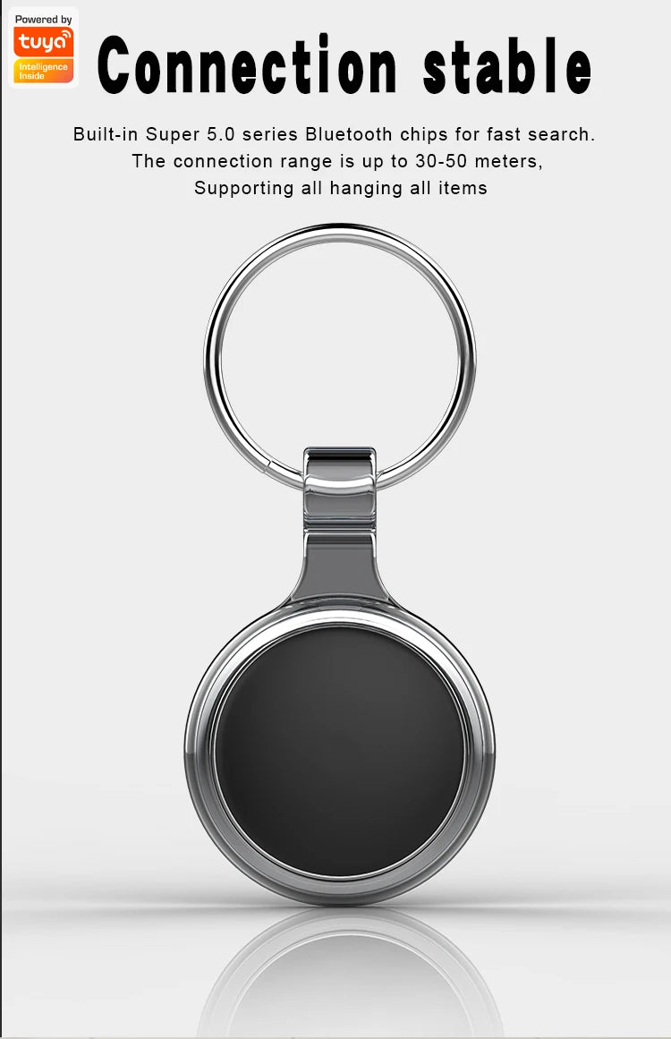 Mini GPS Tracker Locator Tuya Smart Life APP Key Finder Keychain Phones Kids Pet Item Anti Loss Alarm Smart Tag Finder