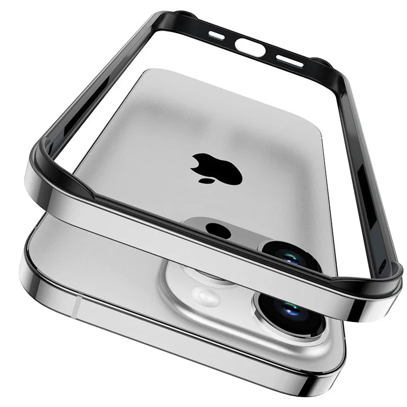 iPhone 17 Aluminum Bumper Case - Slim Military-Grade Metal Frame Silvery Black China Mainland Tidesmit