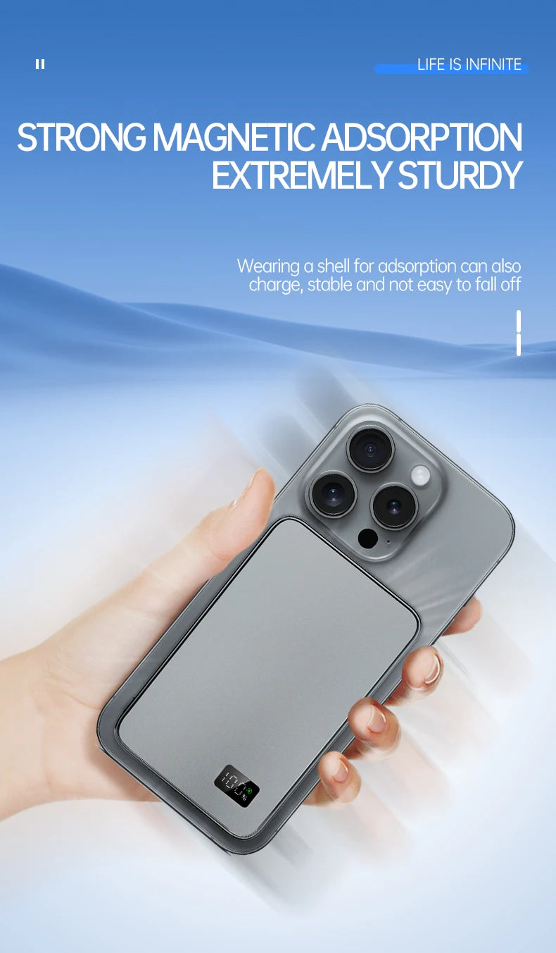Magnetic Power Bank 10000mAh Qi2 Wireless Portable Charger - Tidesmit Tidesmit