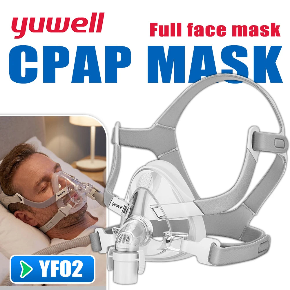 YuWell YF-02 Cpap Mask with Headgear Full Mask Auto CPAP APAP BIPAP For Medical Air Breathing Machine Sleep Apnea Anti Snoring