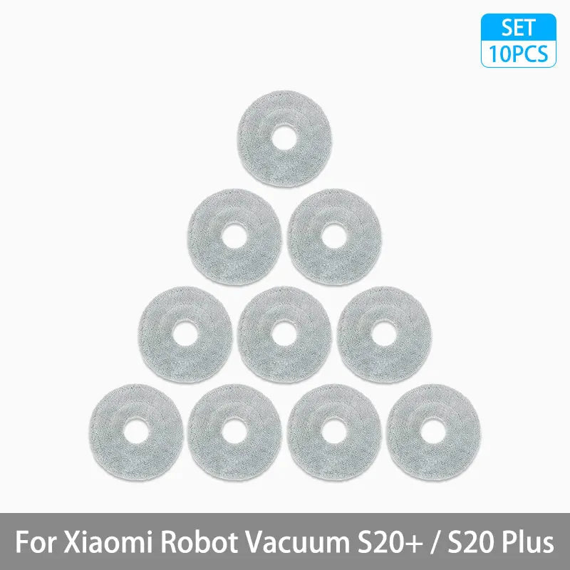Tidesmit replacement parts set for Xiaomi Robot Vacuum S20+ including brushes, HEPA filters, and mop cloths, view 20