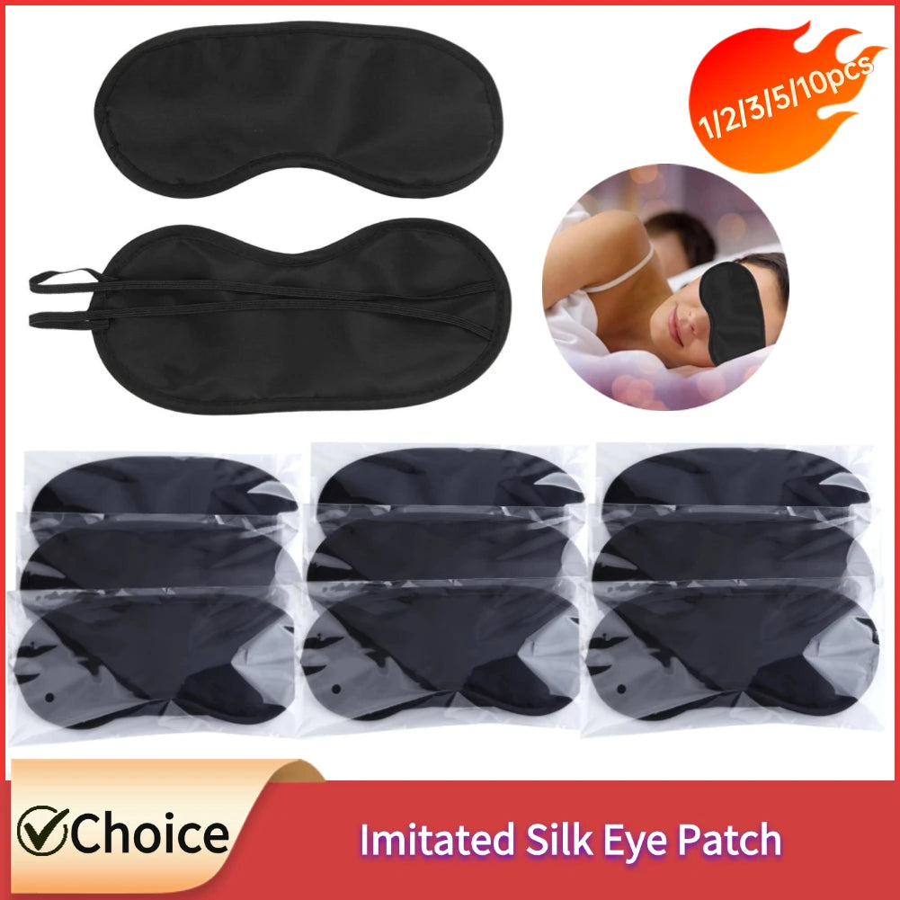 Imitated Silk Eye Patch Shading Sleep Eye Mask Eye Patch Lunch Break Sleep Eye Mask Travel Relax Eyeshade Cover 1/2/3/5/10pcs