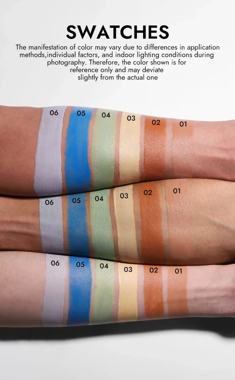 Tidesmit orange liquid concealer and purple color corrector for dark circles and skin tone brightening face makeup