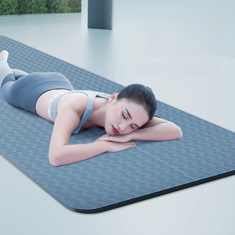 【Nice】1PC Foldable Yoga Mat Eco Friendly Tpe Folding Travel Fitness Exercise Double Sided Non-Slip For Pilates & Floor Workouts