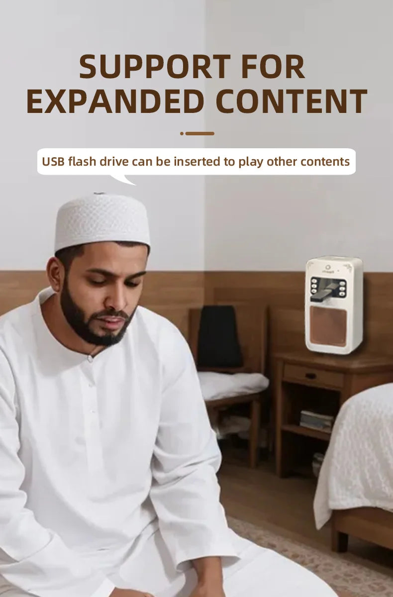 Quran Azan Clock Islam Muslim Koran Arab Bluetooth Speaker Portable Night Light Bright Holy Lamp Wall Plug Ramadan Wireless MP3