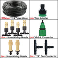 5M-30M Misting Cooling System Garden Irrigation Watering 1/4'' Brass Atomizer Nozzles 4/7mm Hose for Outdoor Patio Greenhouse