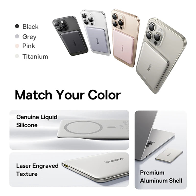 Magnetic Portable Charger 10000mAh - PD Fast Charging Power Bank Tidesmit