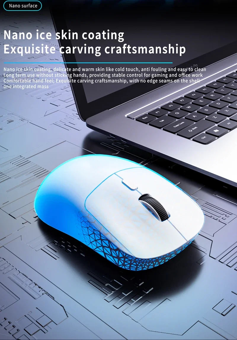 New M348 Superlight Mouse Bluetooth 2.4G Wireless Gaming Mouse Flagship Chip Gaming Sensor 6 Adjustable DPI for Office Game