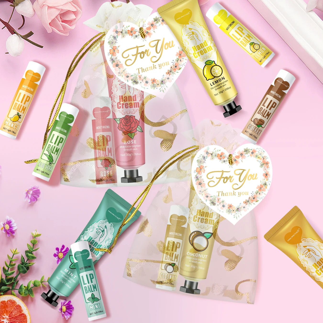Lip Care & Hand Cream Wedding Gift Set - 30 Pack Moisturizing Treatment Lip Care Tidesmit