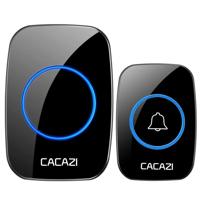 CACAZI 36 music 110DB 300M Wireless Doorbell Waterproof Remote Battery powered Smart Door Bell Battery 1  2 Button 1 2  Receiver
