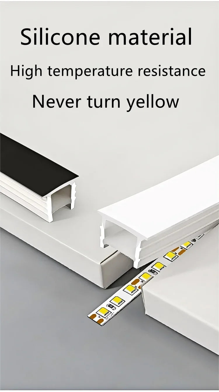 Recessed White Silicone Tube LED Neon Light Flexible Rope Channel Diffuser WS2811 WS2812B Outdoor Waterproof Ribbon Strip Tube